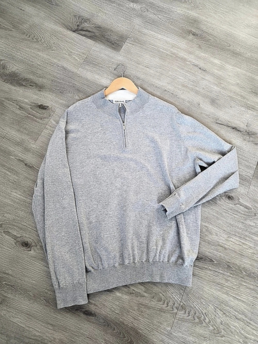 Peter Millar Men's Gray Quarter-Zip Golf Sweater Size XL